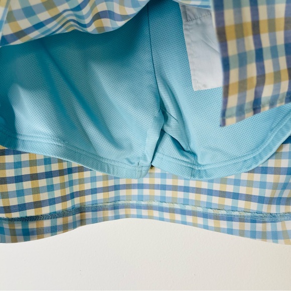 Vintage Adidas blue white tan check tennis golf activewear sports skirt 4 - Picture 4 of 5